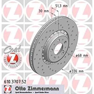 VOLVO ALKATRÉSZ : 30657301-610.3707.52-Volvo-Első sport féktárcsa perforált, belső hűtésű 336mm