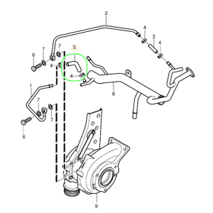 VOLVO ALKATRÉSZ : 31657992 - Vízcső, turbóhűtés, 2006-tól D5244T-