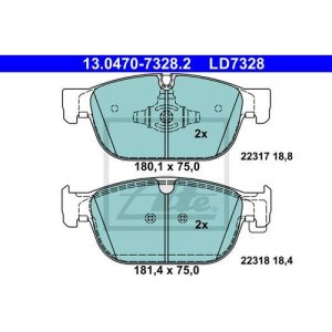 VOLVO ALKATRÉSZ : 31445975-31476722-31665288-31499905 - Fékbetét, első 345 mm, 18&quot