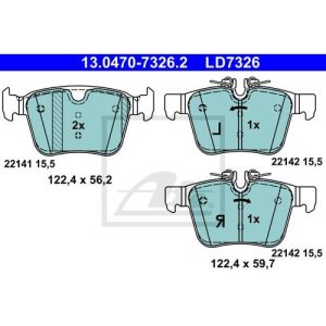 VOLVO ALKATRÉSZ : 31445621-31471265-32287446-32379535 - Fékbetét, hátsó 320 mm, 17&quot