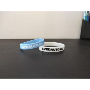 VOLVO ALKATRÉSZ : Szilikon karkötő - Svedauto.hu felirattal (Fehér - Foszforeszkáló)