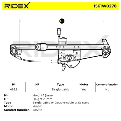 RIDEX Ablakemelő szerkezet - 1561W0278 - Image 5