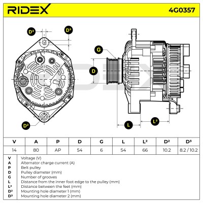 RIDEX Generátor - 4G0357 - Image 4