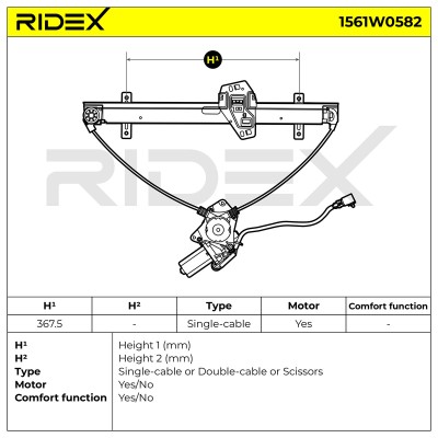 RIDEX Ablakemelő szerkezet - 1561W0582 - Image 4