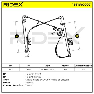 RIDEX Ablakemelő szerkezet - 1561W0007 - Image 5