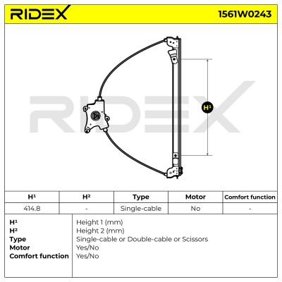 RIDEX Ablakemelő szerkezet - 1561W0243 - Image 5