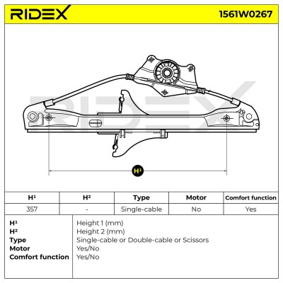RIDEX Ablakemelő szerkezet - 1561W0267 - Image 5