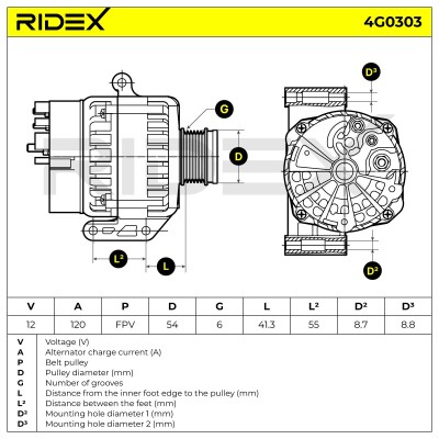 RIDEX Generátor - 4G0303 - Image 5