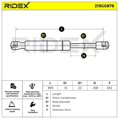 RIDEX Csomagtérajtó teleszkóp - 219G0878 - Image 4