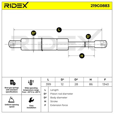 RIDEX Csomagtérajtó teleszkóp - 219G0883 - Image 5