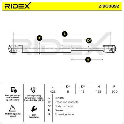 RIDEX Csomagtérajtó teleszkóp - 219G0892 - Image 5