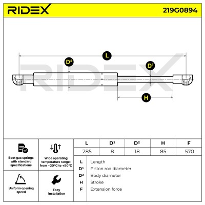 RIDEX Csomagtérajtó teleszkóp - 219G0894 - Image 5