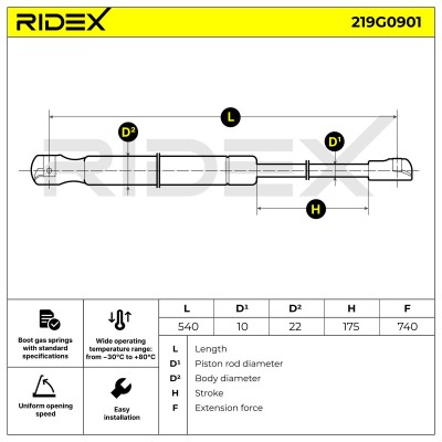 RIDEX Csomagtérajtó teleszkóp - 219G0901 - Image 5
