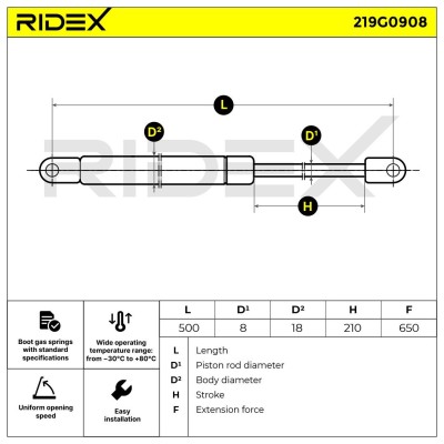 RIDEX Csomagtérajtó teleszkóp - 219G0908 - Image 5