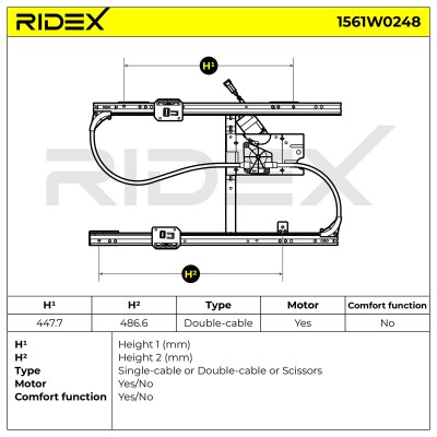 RIDEX Ablakemelő szerkezet - 1561W0248 - Image 6