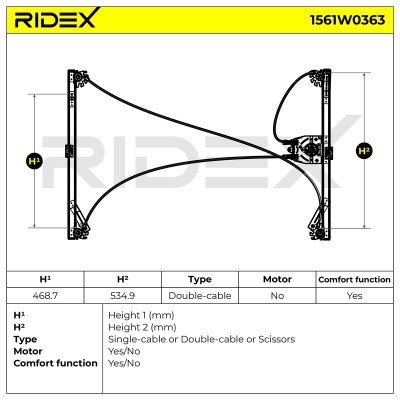 RIDEX Ablakemelő szerkezet - 1561W0363 - Image 6