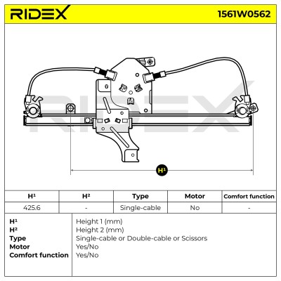 RIDEX Ablakemelő szerkezet - 1561W0562 - Image 6