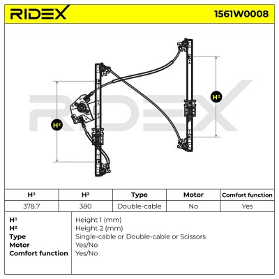 RIDEX Ablakemelő szerkezet - 1561W0008 - Image 7