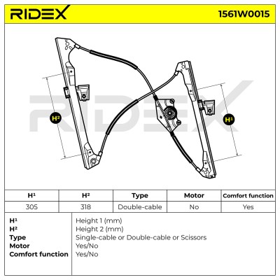 RIDEX Ablakemelő szerkezet - 1561W0015 - Image 7