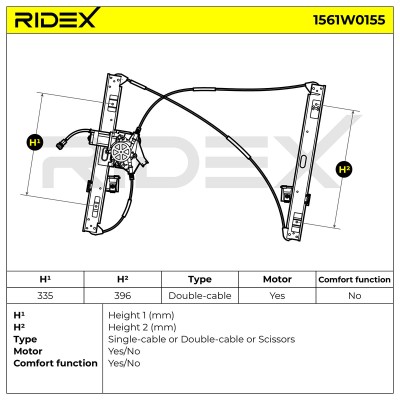 RIDEX Ablakemelő szerkezet - 1561W0155 - Image 6