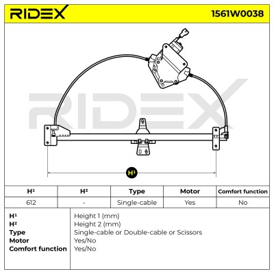 RIDEX Ablakemelő szerkezet - 1561W0038 - Image 6