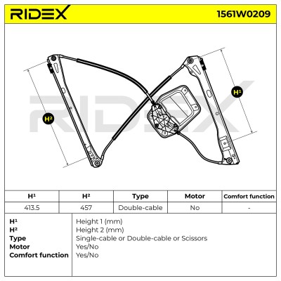 RIDEX Ablakemelő szerkezet - 1561W0209 - Image 6
