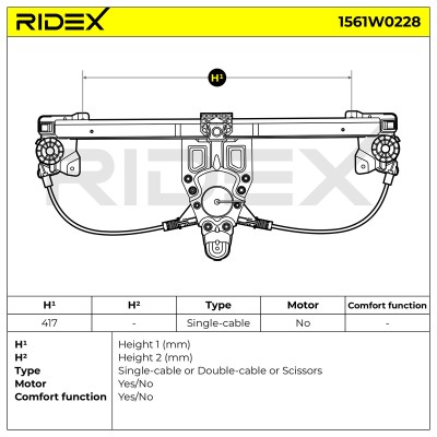RIDEX Ablakemelő szerkezet - 1561W0228 - Image 6