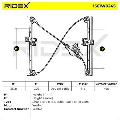 RIDEX Ablakemelő szerkezet - 1561W0245 - Image 6