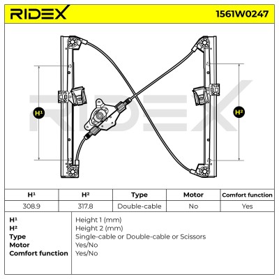 RIDEX Ablakemelő szerkezet - 1561W0247 - Image 6