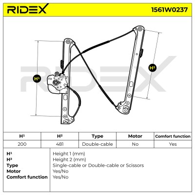 RIDEX Ablakemelő szerkezet - 1561W0237 - Image 7