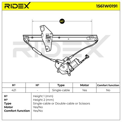 RIDEX Ablakemelő szerkezet - 1561W0191 - Image 6