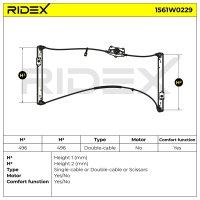 RIDEX Ablakemelő szerkezet - 1561W0229 - Image 6