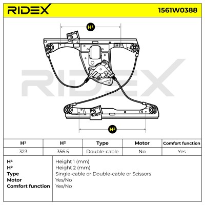RIDEX Ablakemelő szerkezet - 1561W0388 - Image 6