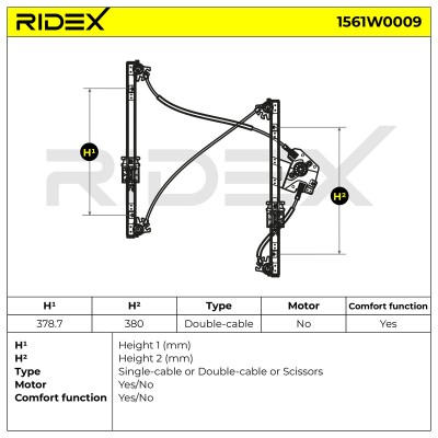 RIDEX Ablakemelő szerkezet - 1561W0009 - Image 8