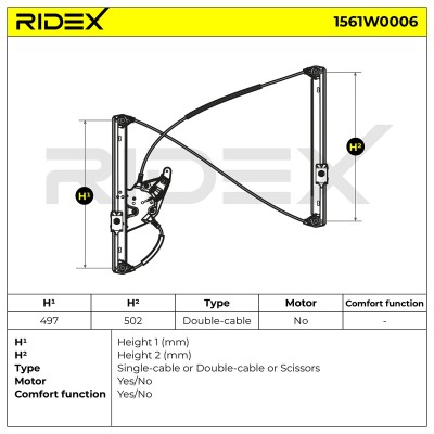 RIDEX Ablakemelő szerkezet - 1561W0006 - Image 8