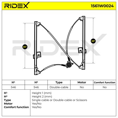 RIDEX Ablakemelő szerkezet - 1561W0024 - Image 8