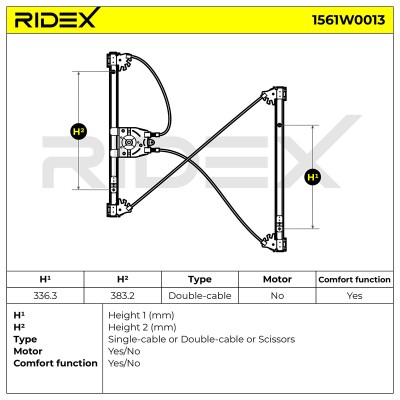 RIDEX Ablakemelő szerkezet - 1561W0013 - Image 7
