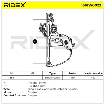RIDEX Ablakemelő szerkezet - 1561W0022 - Image 7