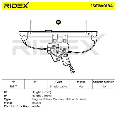 RIDEX Ablakemelő szerkezet - 1561W0184 - Image 7
