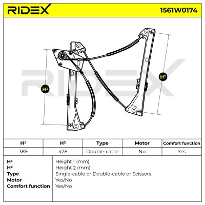 RIDEX Ablakemelő szerkezet - 1561W0174 - Image 7