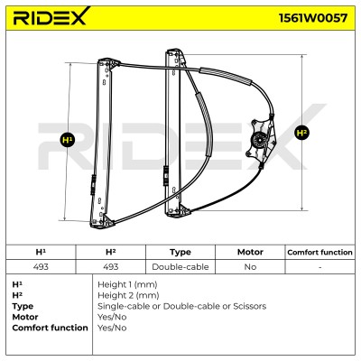 RIDEX Ablakemelő szerkezet - 1561W0057 - Image 7