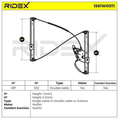 RIDEX Ablakemelő szerkezet - 1561W0011 - Image 8