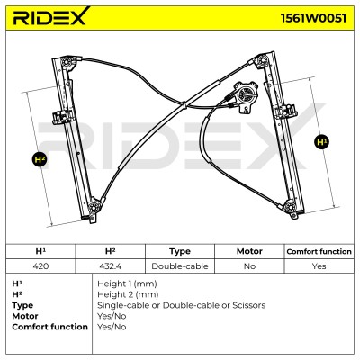 RIDEX Ablakemelő szerkezet - 1561W0051 - Image 8