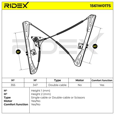 RIDEX Ablakemelő szerkezet - 1561W0175 - Image 8