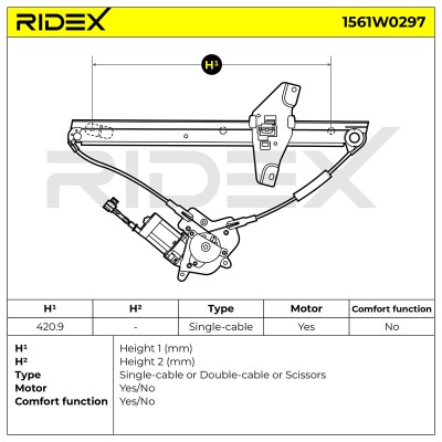 RIDEX Ablakemelő szerkezet - 1561W0297 - Image 9