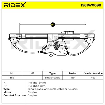 RIDEX Ablakemelő szerkezet - 1561W0098 - Image 9