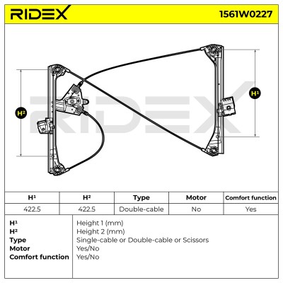 RIDEX Ablakemelő szerkezet - 1561W0227 - Image 9